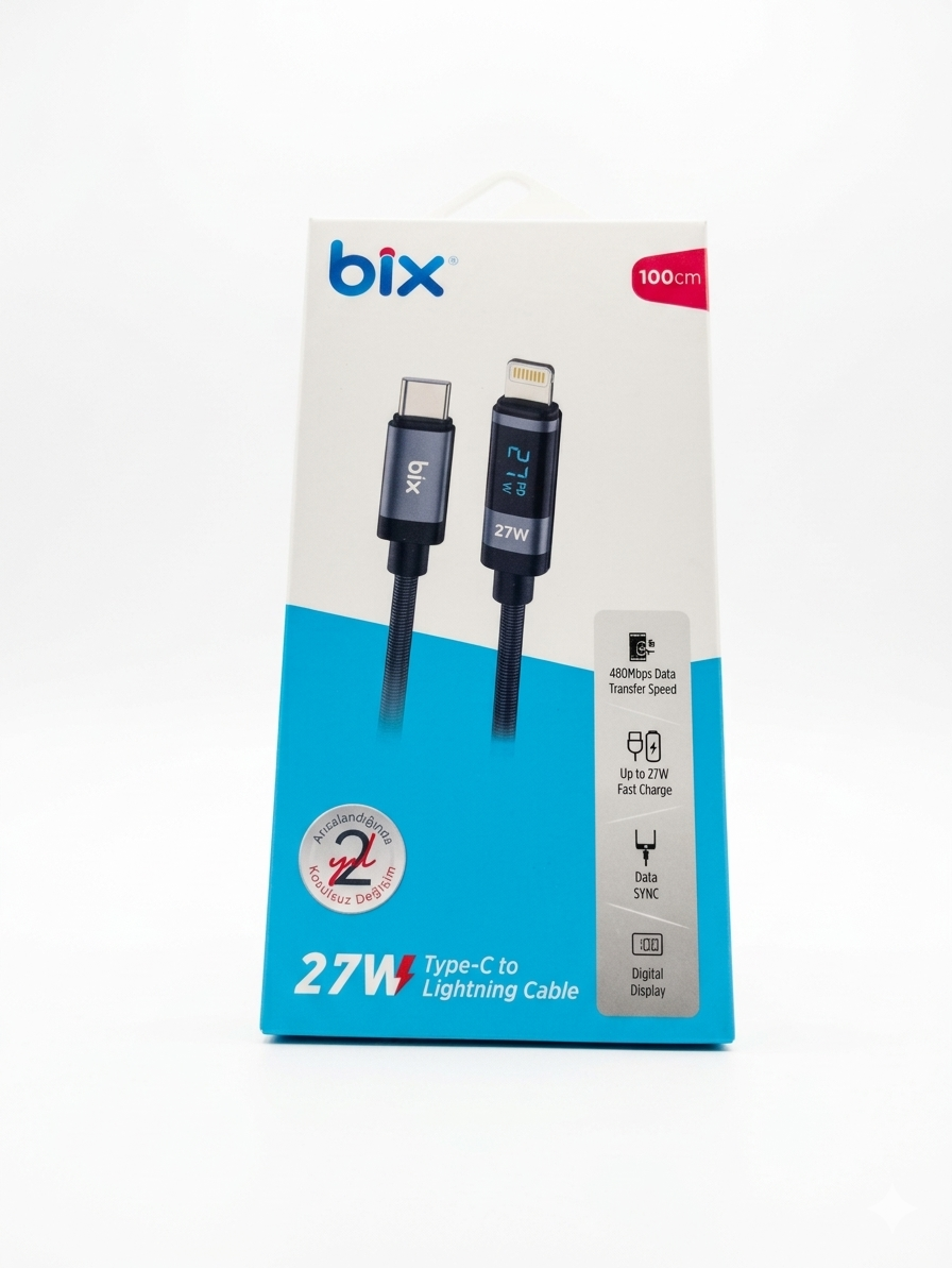 Bix 27W Type-C to Lightning Kablo: Hızlı Şarj ve Dayanıklılık